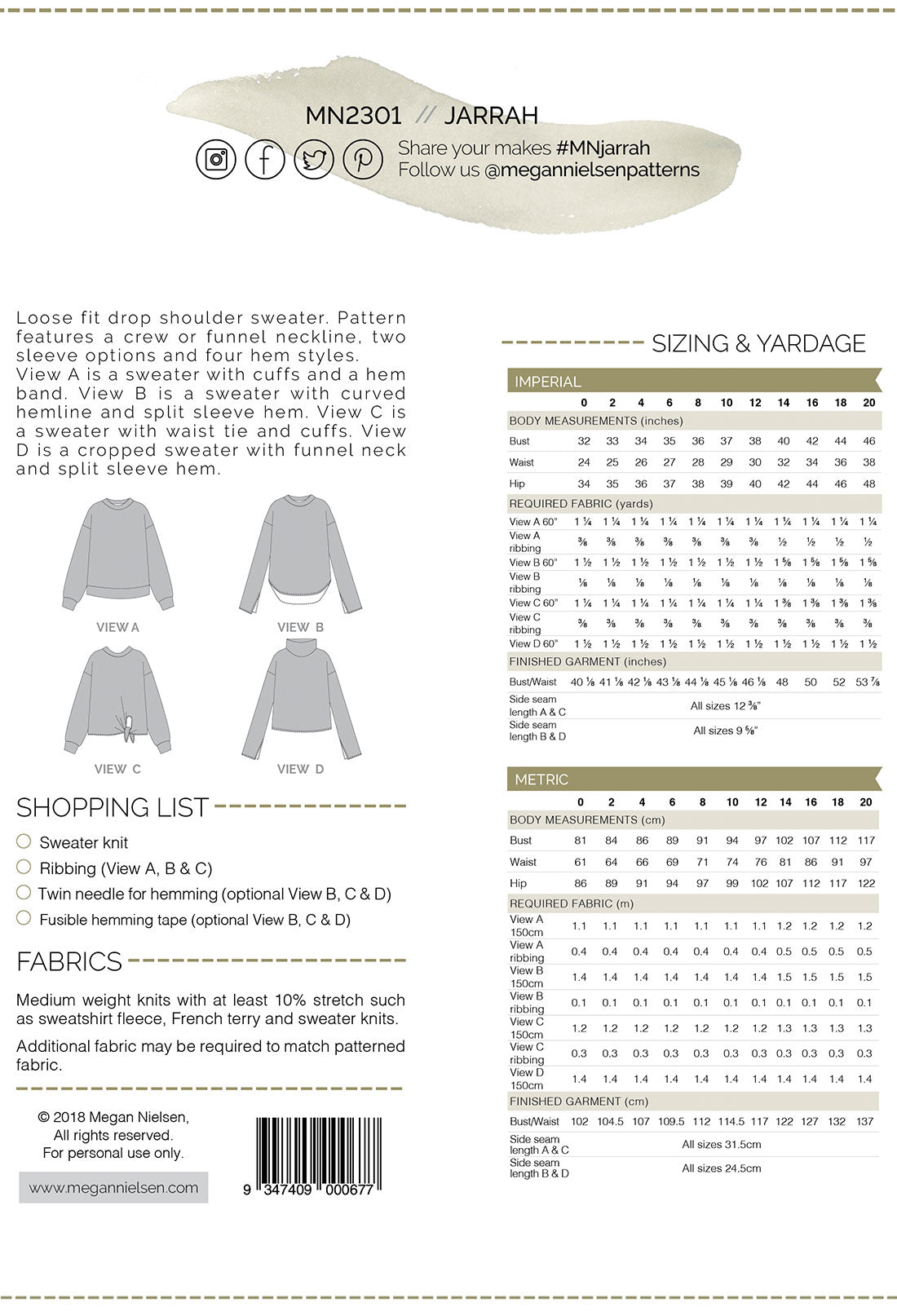 Jarrah Sweater | Megan Nielsen - MaaiDesign
