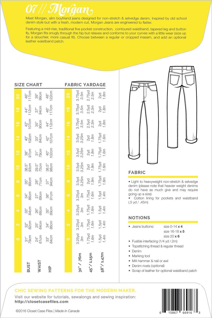 Closet Core Patterns | Morgan Non-Stretch Jeans - MaaiDesign