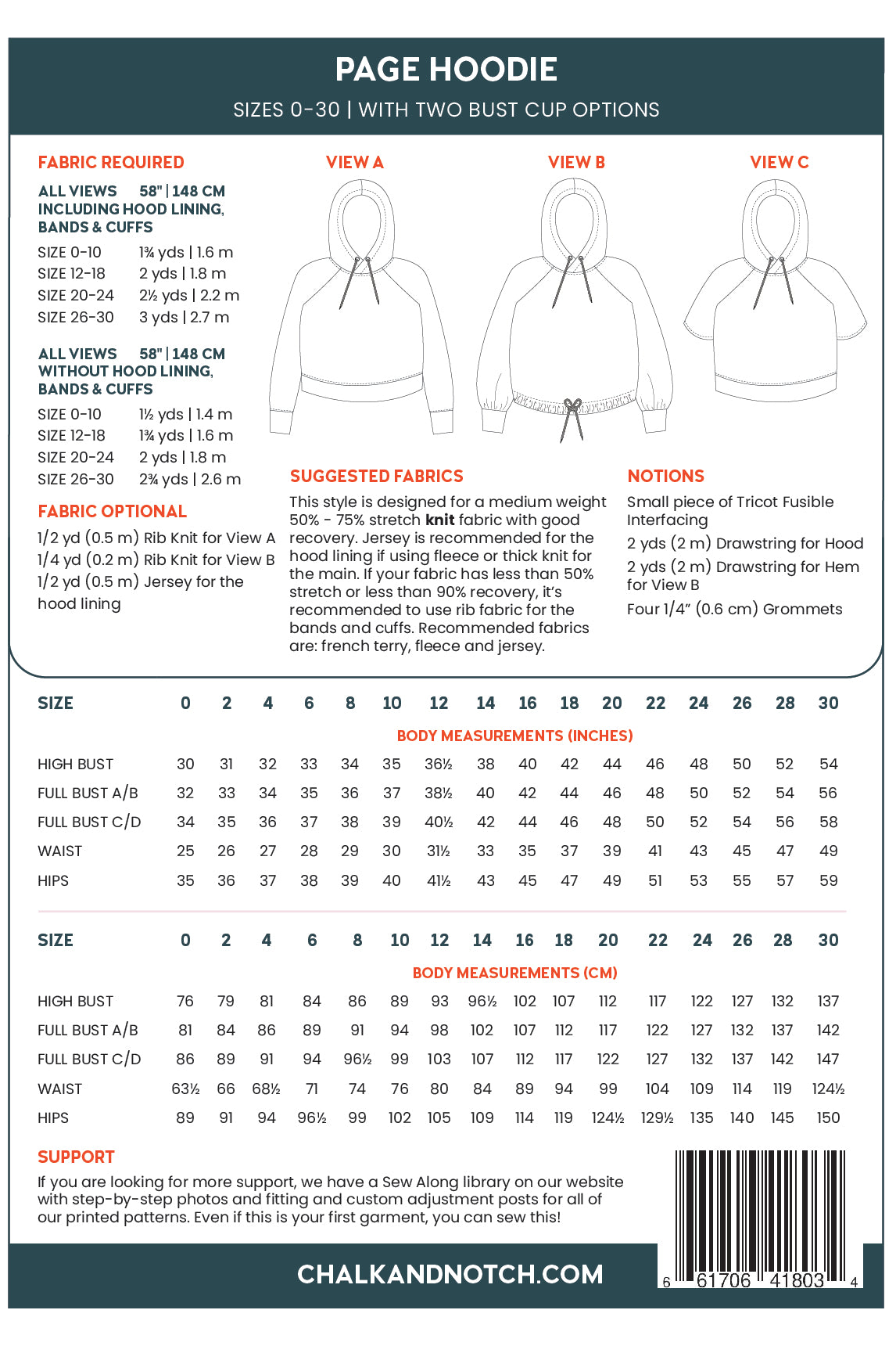 Page Hoodie | Chalk and Notch Patterns - MaaiDesign