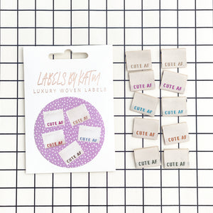 10 Woven Labels - Cute AF - MaaiDesign