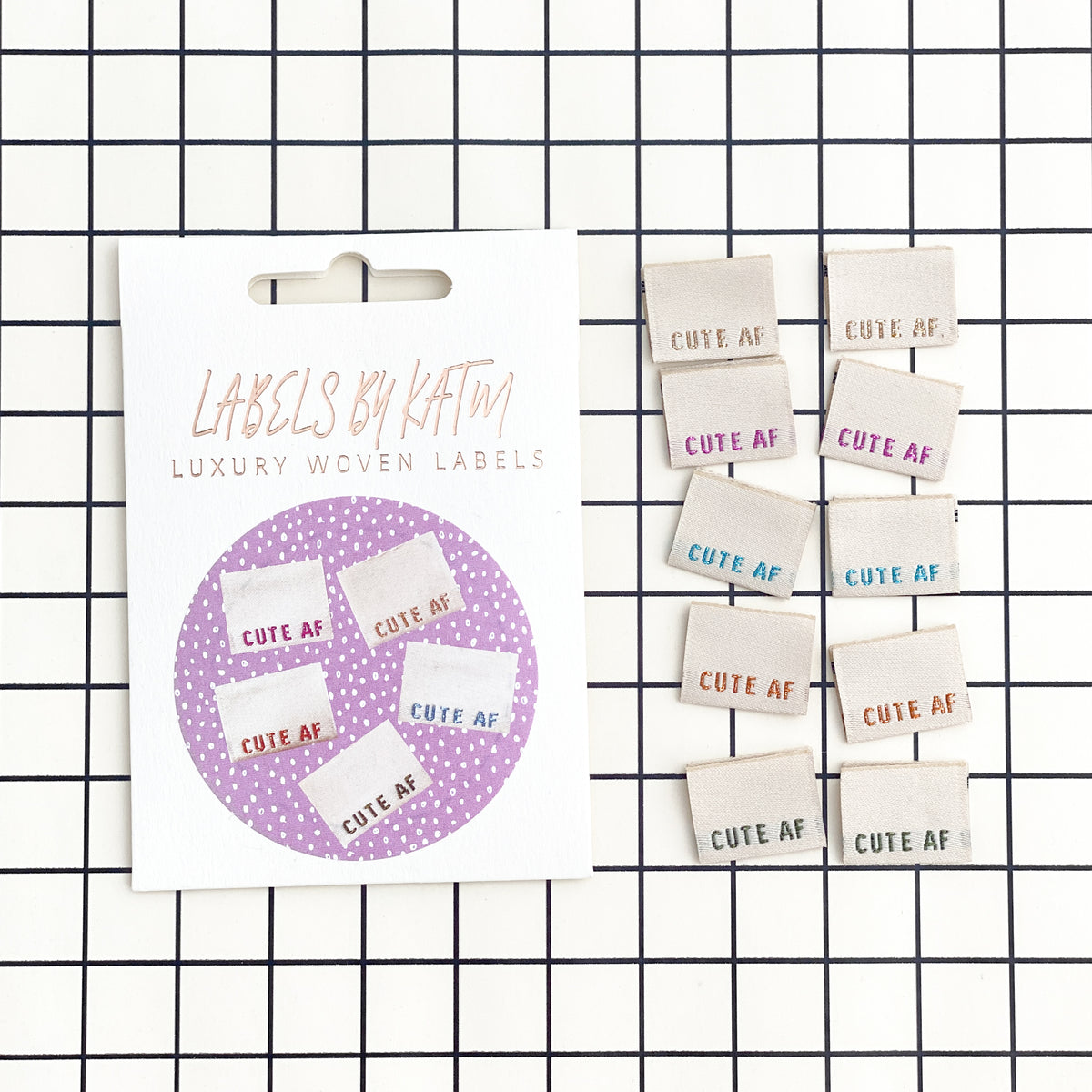 10 Woven Labels - Cute AF - MaaiDesign