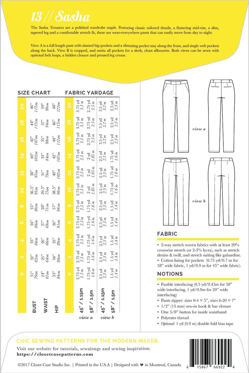 Closet Core Patterns | Sasha Trousers - MaaiDesign