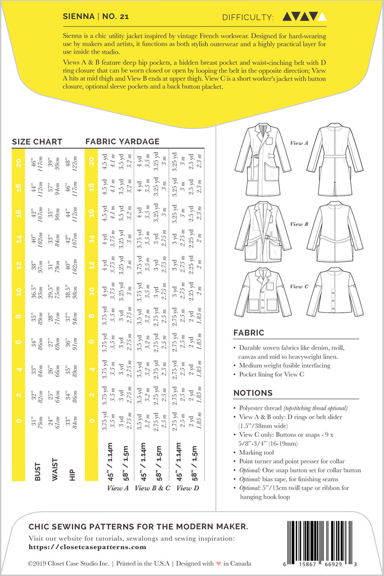 Closet Core Patterns | Sienna Maker Jacket - MaaiDesign