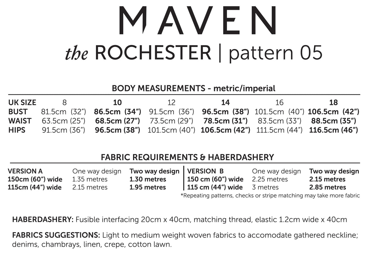The Rochester - Sewing Pattern | Maven