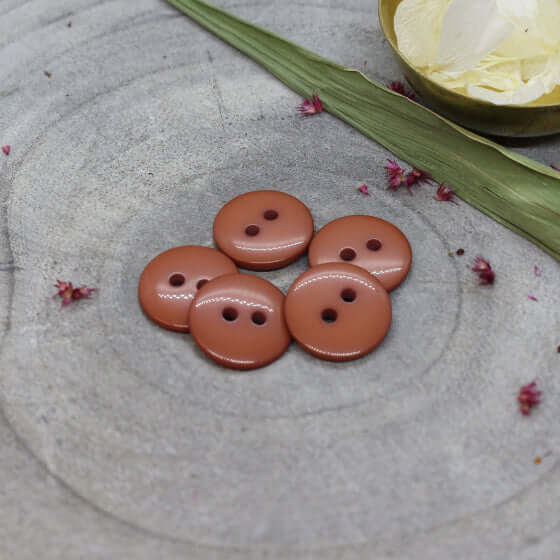 Atelier Brunette - Classic Shine Buttons - Chestnut - 10mm - MaaiDesign