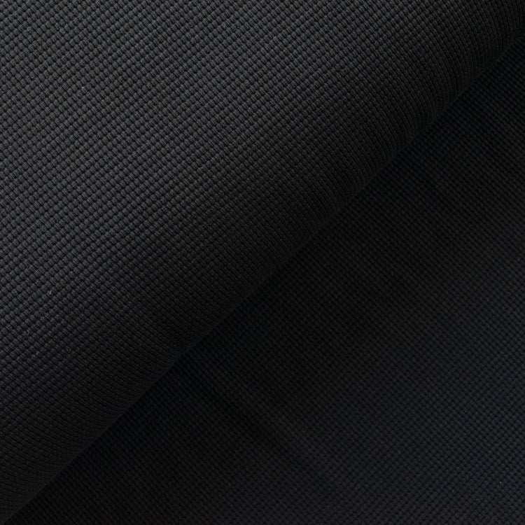 Waffle Knit Cotton Jersey - Black - MaaiDesign