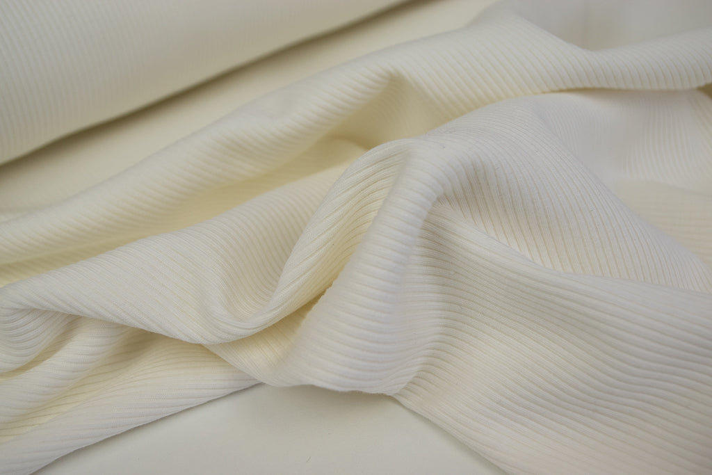Ribbed Cotton Jersey - Off White - MaaiDesign Fabrics