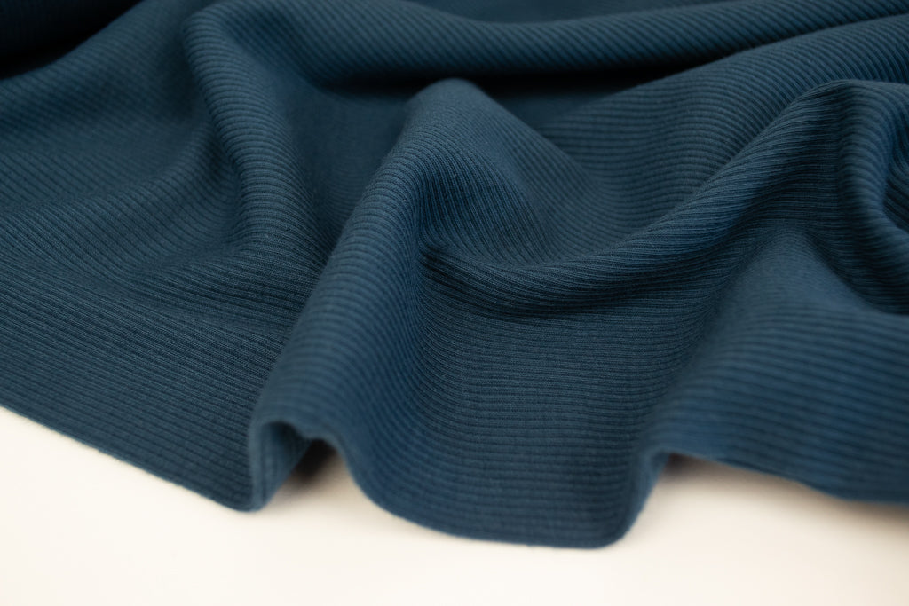 Ribbed Cotton Jersey - Steel Blue