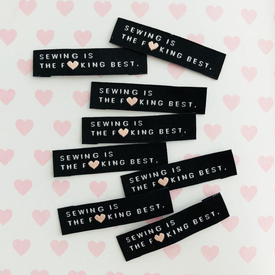 10 Woven Labels - Sewing is the F**cking Best - MaaiDesign